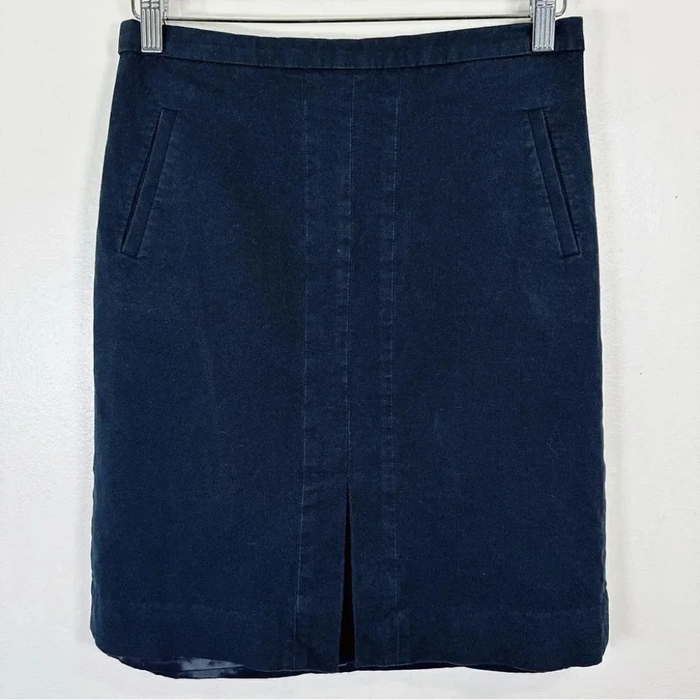 J,CREW Navy Pocket  Front Navy Skirt
